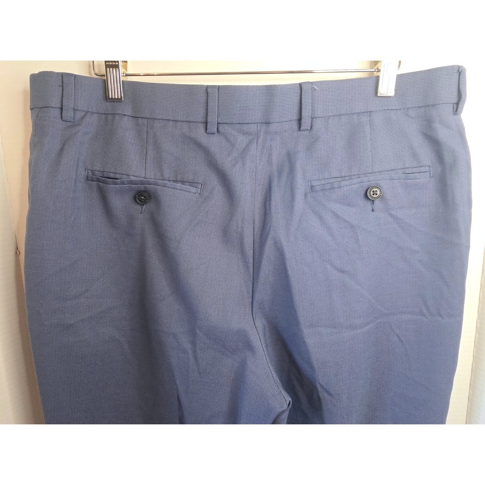 Perry Ellis Portfolio Mens Blue Flat Front Flex Stretch Dress Pants 34x30 - Picture 3 of 5